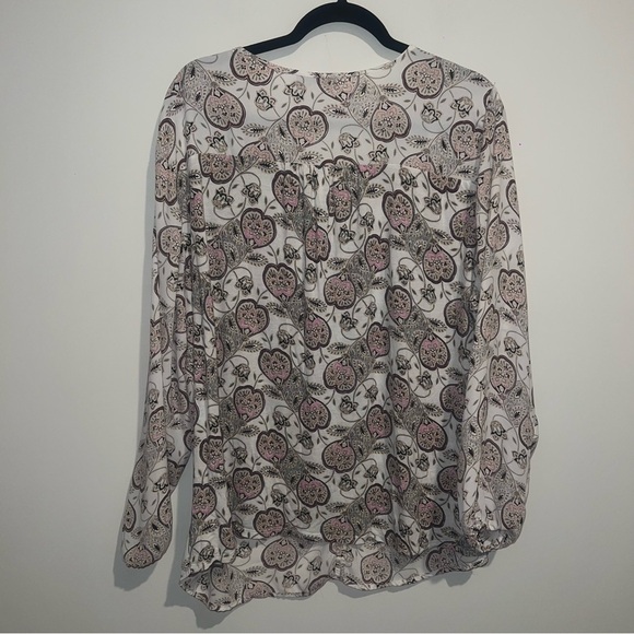 Loft Cream Paisley Long Sleeve Blouse - Picture 5 of 6